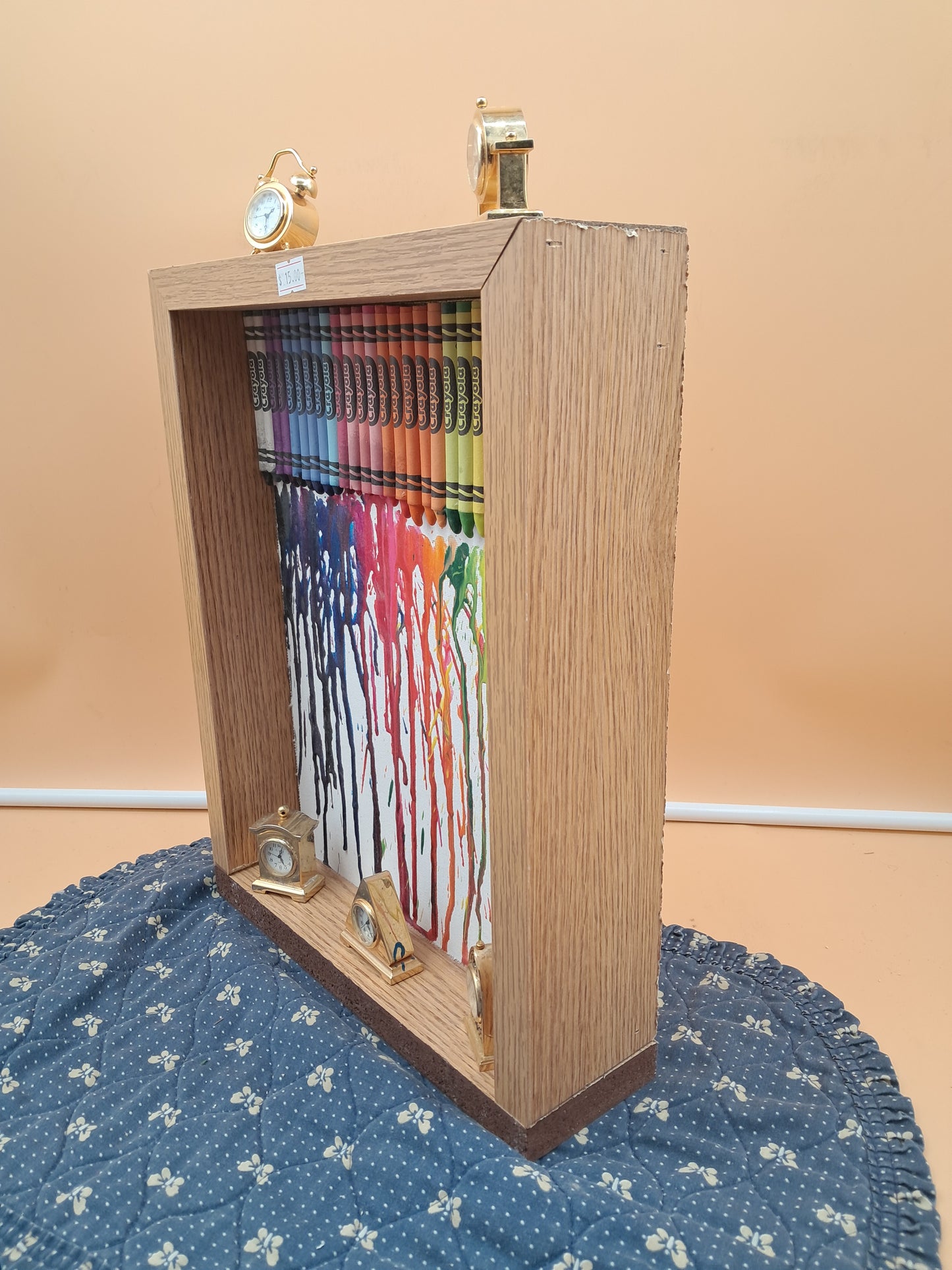 Unique Wax Drip Backing Shadow Box