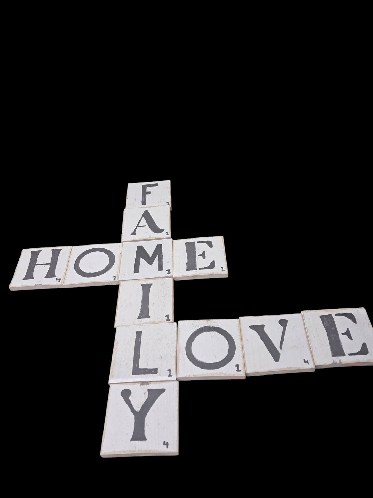 5" Distressed Scrabble tiles home decor