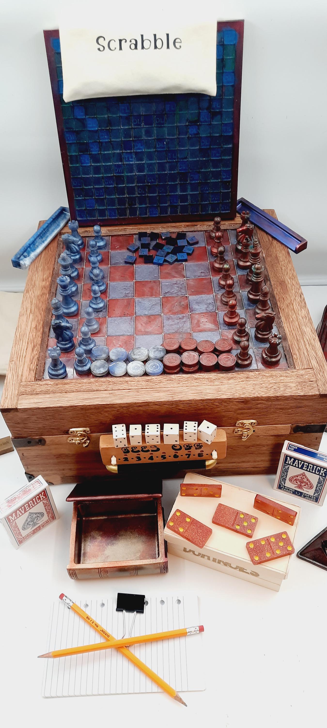 Multi Game,Toy,Puzzle,cards, Chess and Checkers Party Game Box