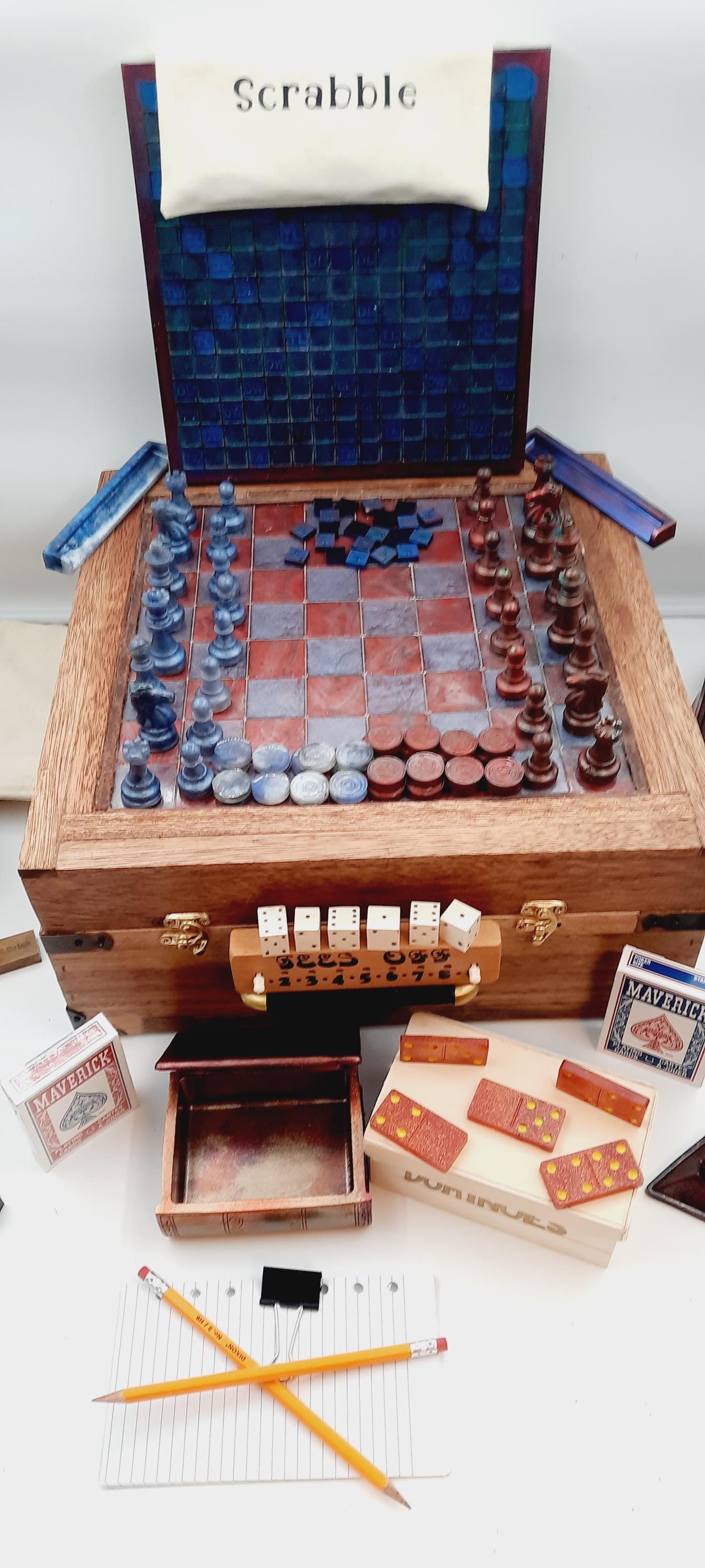 Multi Game,Toy,Puzzle,cards, Chess and Checkers Party Game Box