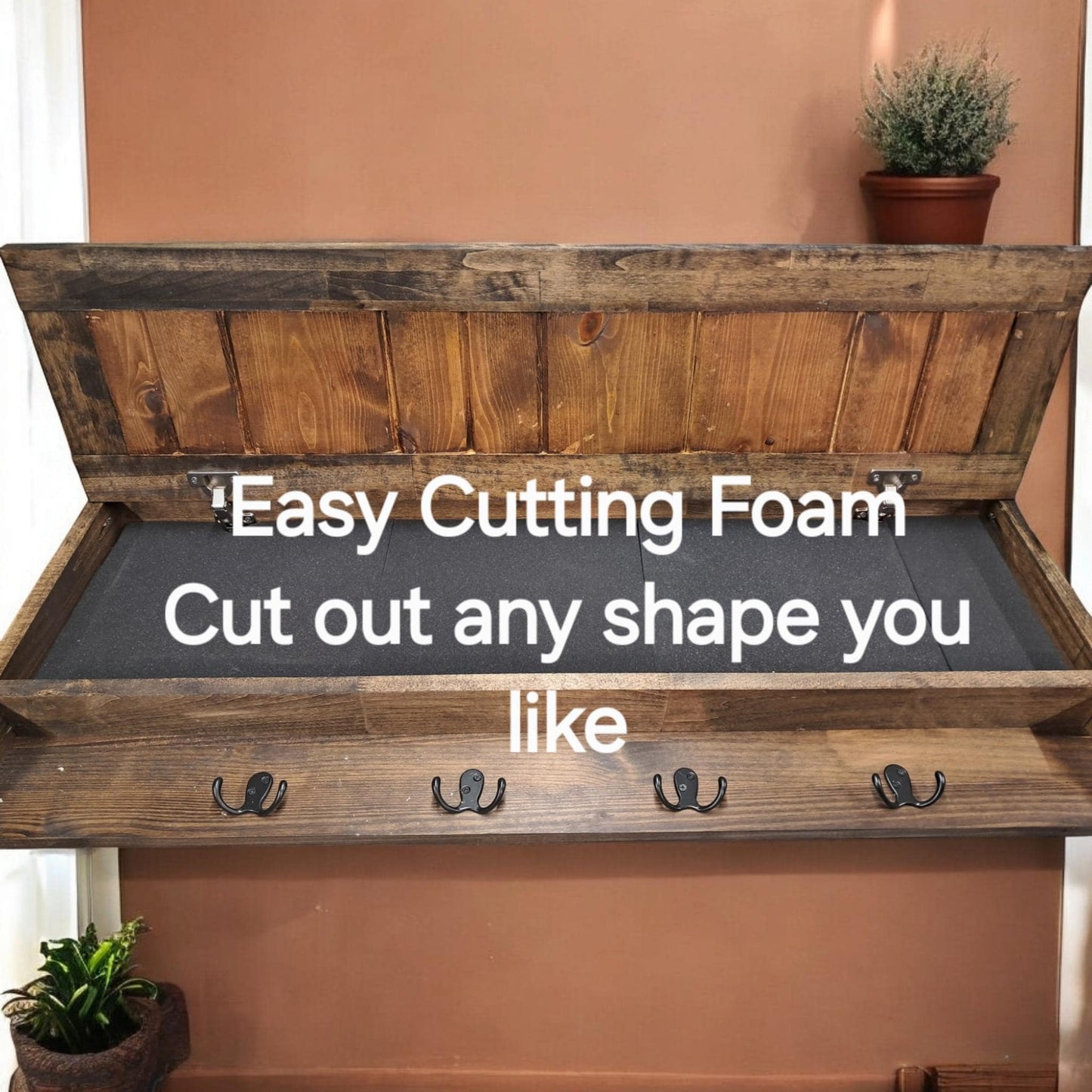 Large Concealed Coat Rack Gun Safe Hidden Storage Concealment furniture wall art home decor