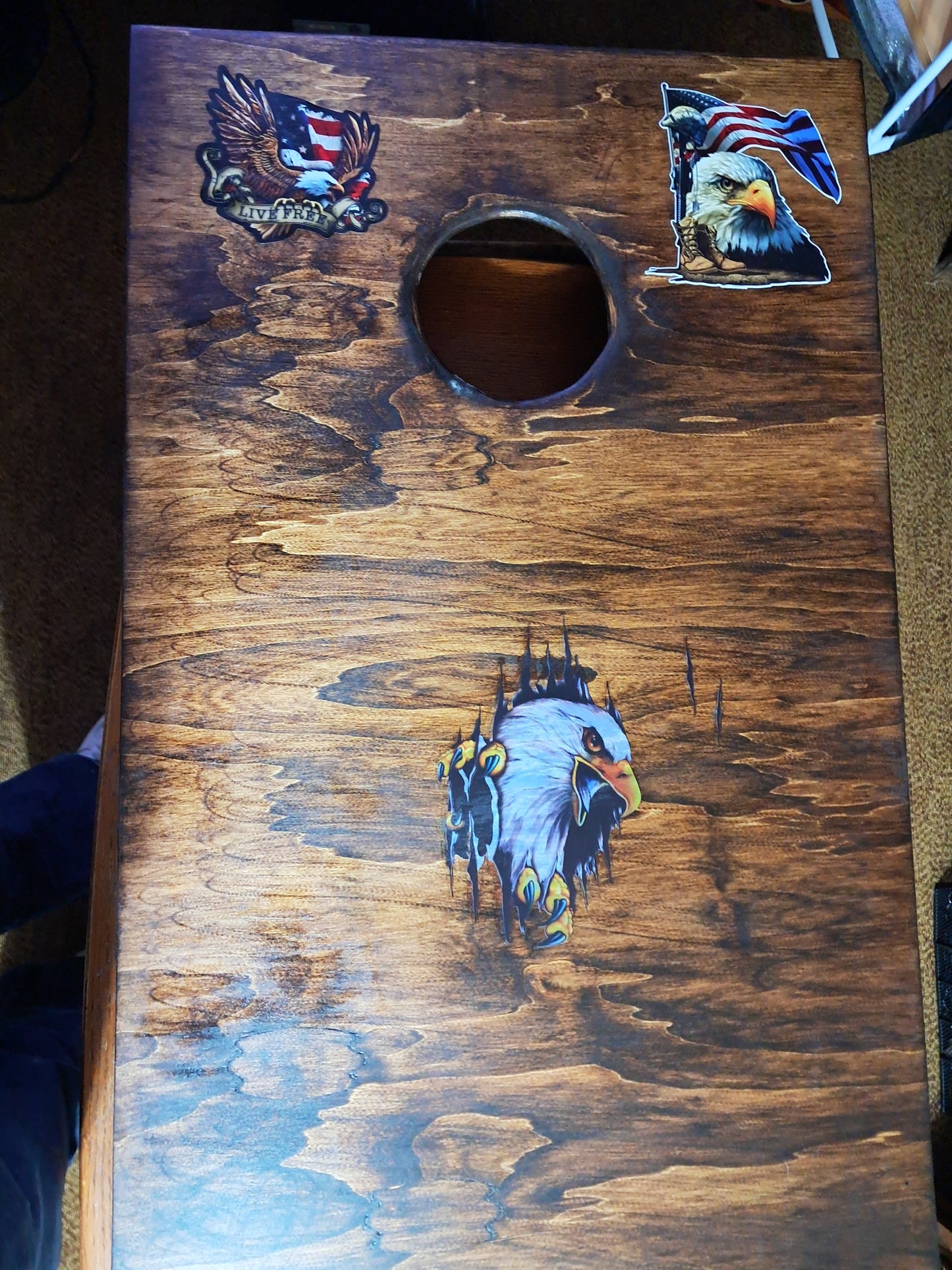Custom Solid Wood cornhole game with bean bags