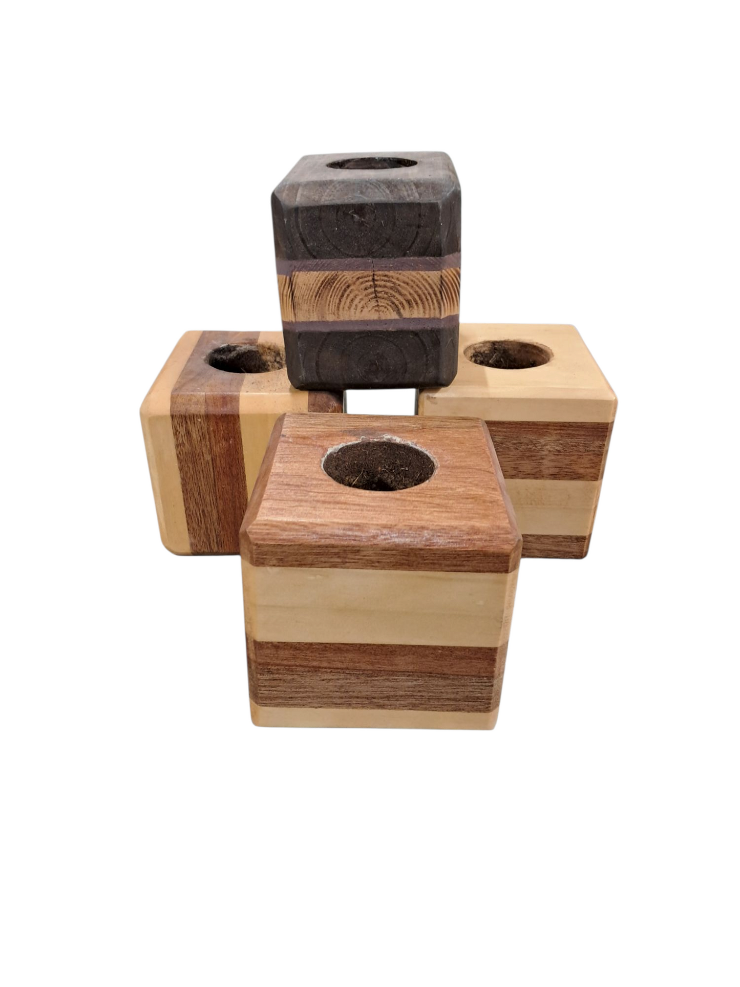 Walnut and White Oak Succulent Planters