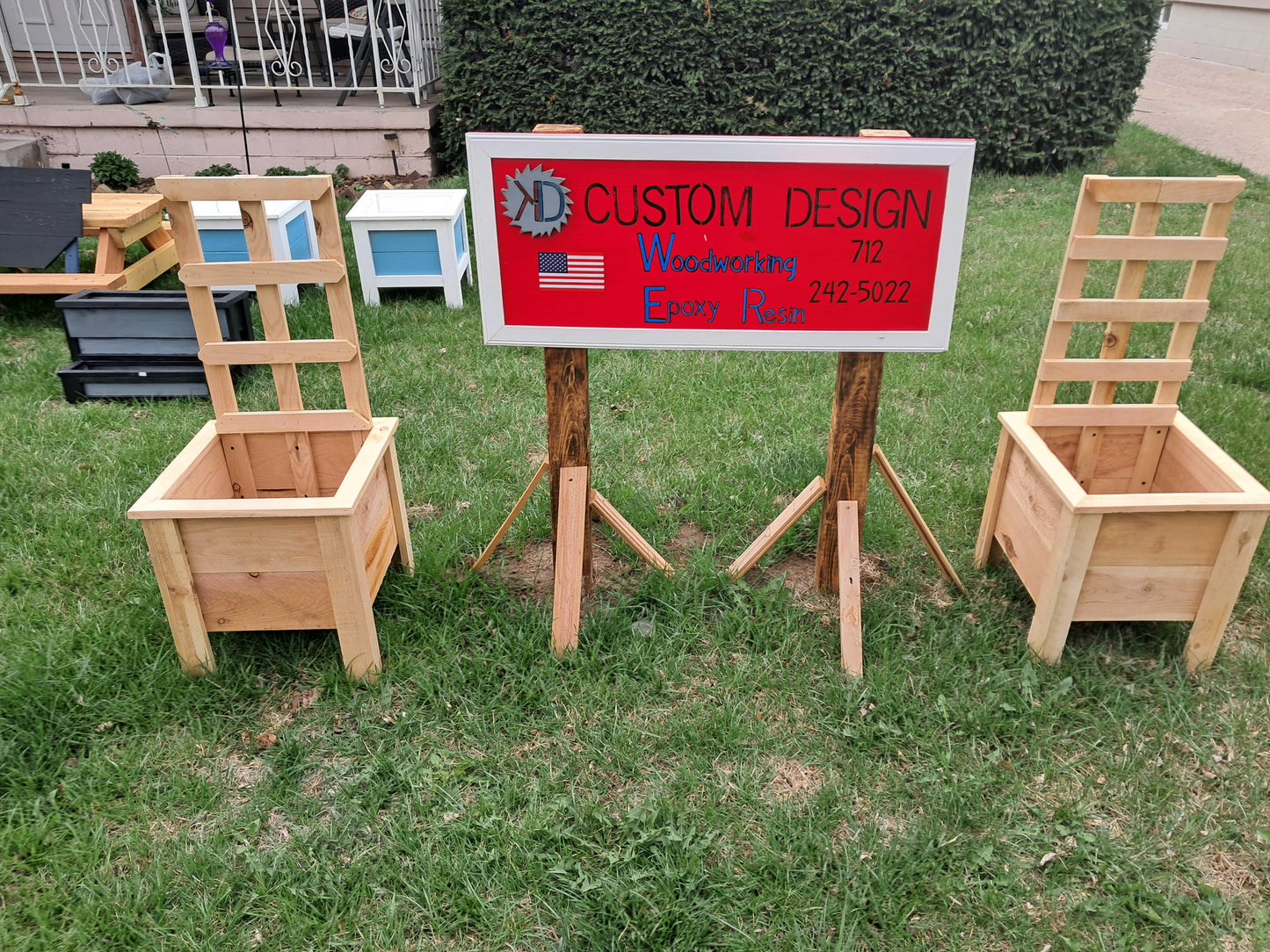 16x16 Cedar Planter With trellis 1 for 40.00 2 for 70.00