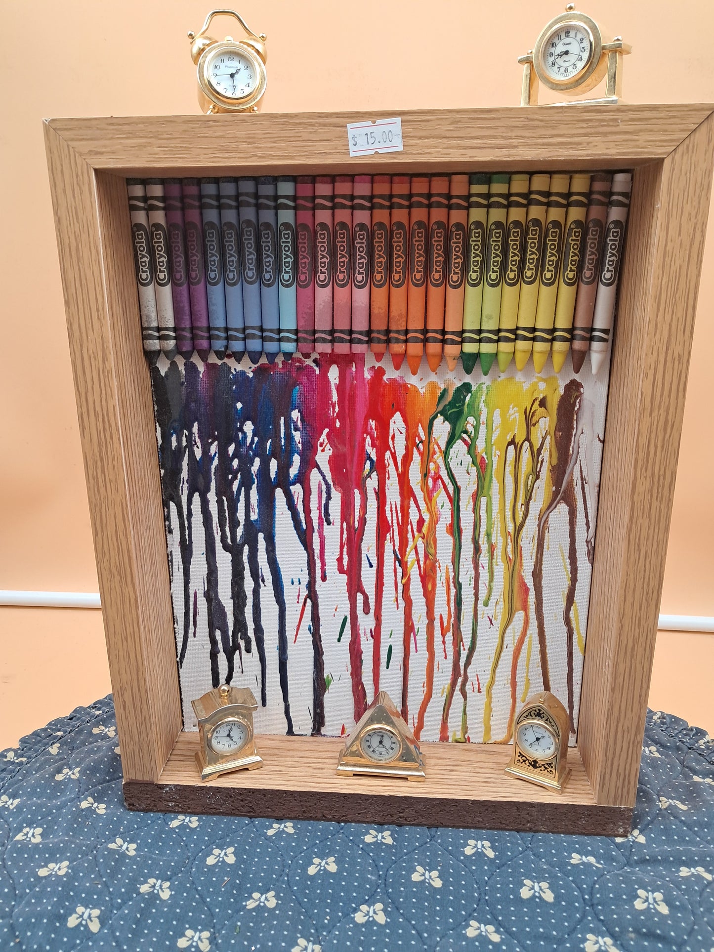 Unique Wax Drip Backing Shadow Box