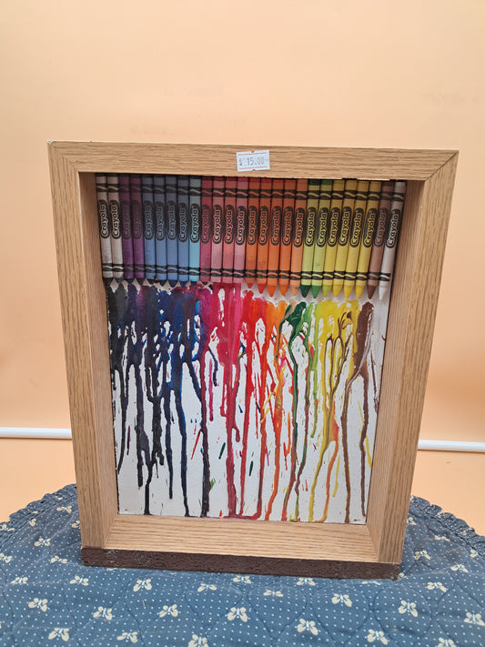 Unique Wax Drip Backing Shadow Box