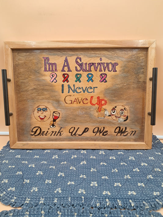 I'm A Survivor Cancer Serving Tray