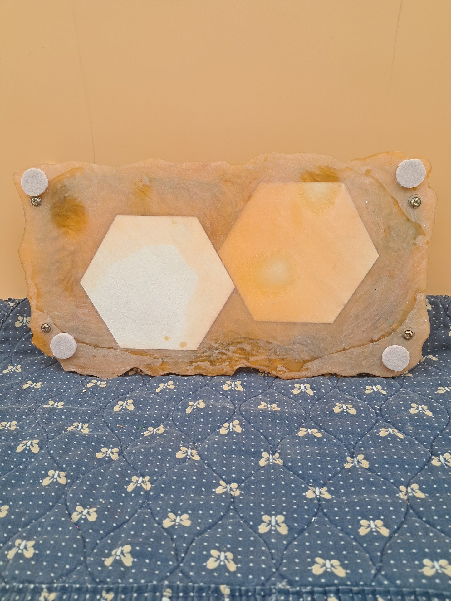 Small Total Epoxy Resin Rivet Themed Serving Tray