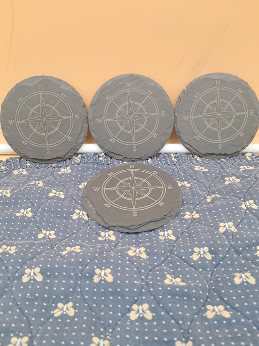 Nautical Round Slate Costers