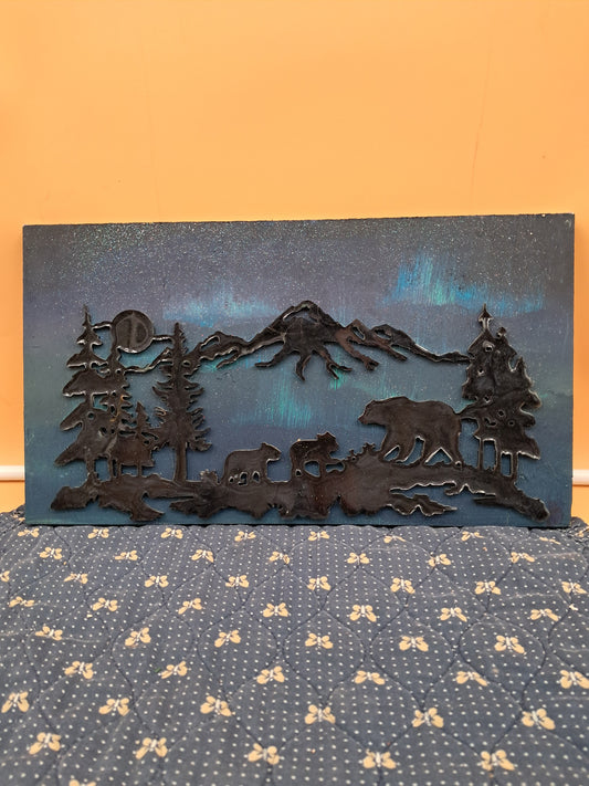Frameless Snowy Bear Wall Art
