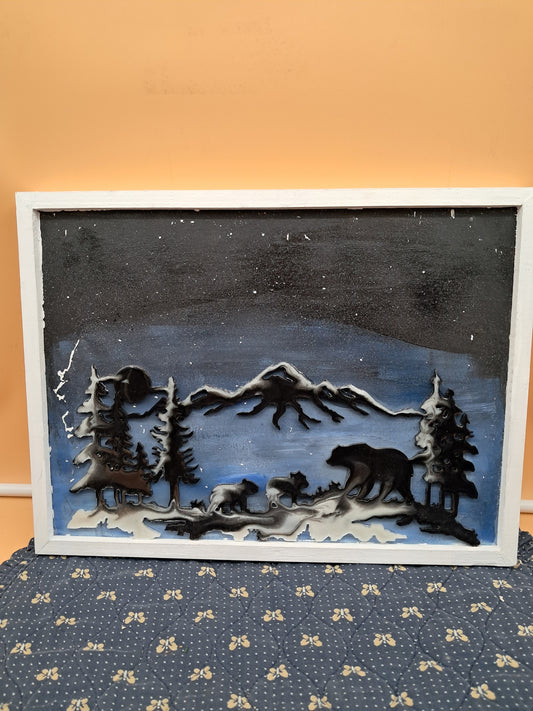 Framed Snowy Bear Wall Art