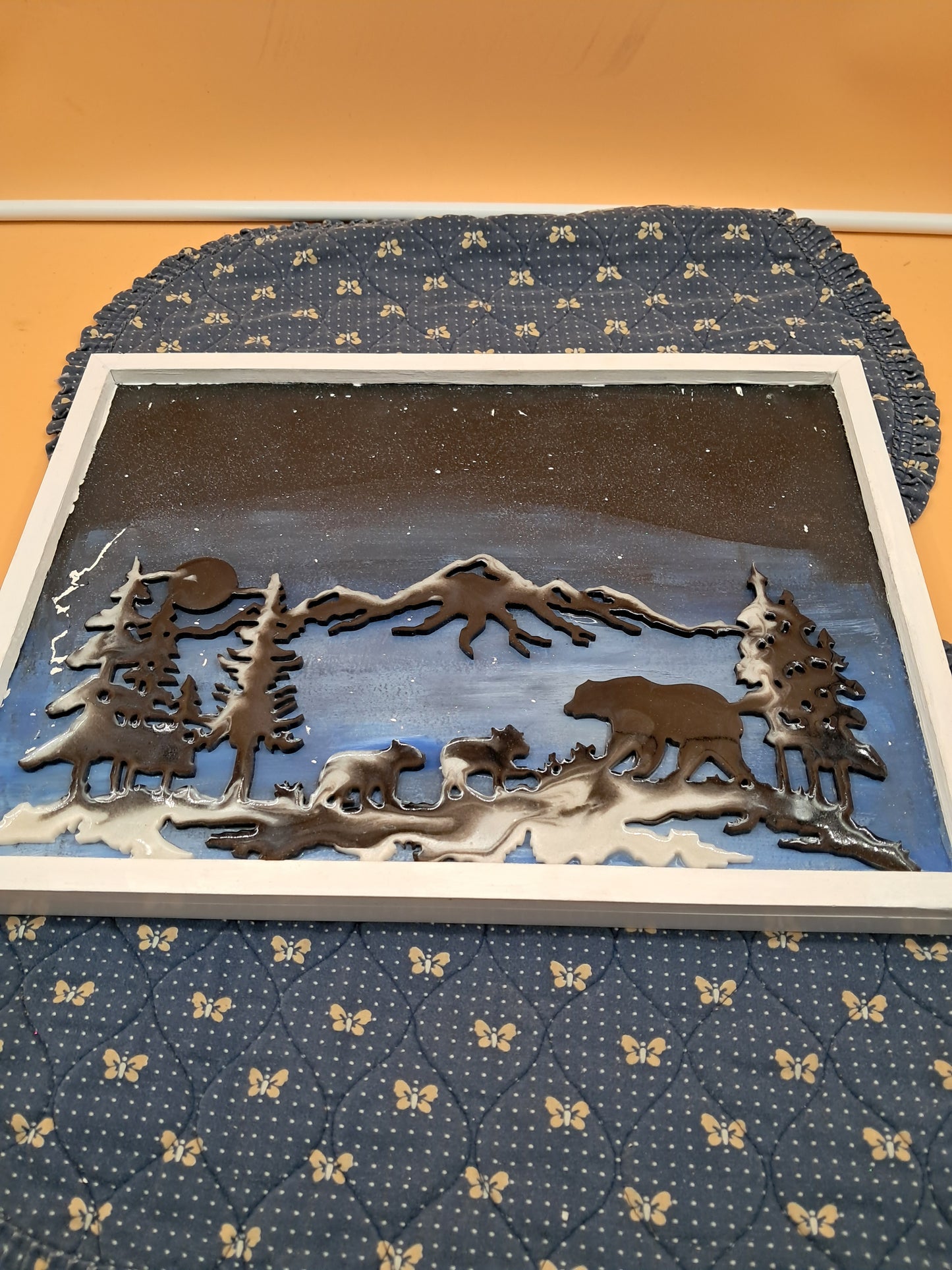 Framed Snowy Bear Wall Art