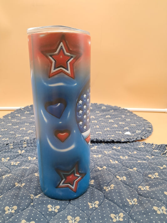 Flag in Heart 20 Oz Tumbler