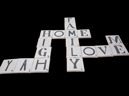 5" Distressed Scrabble tiles home decor