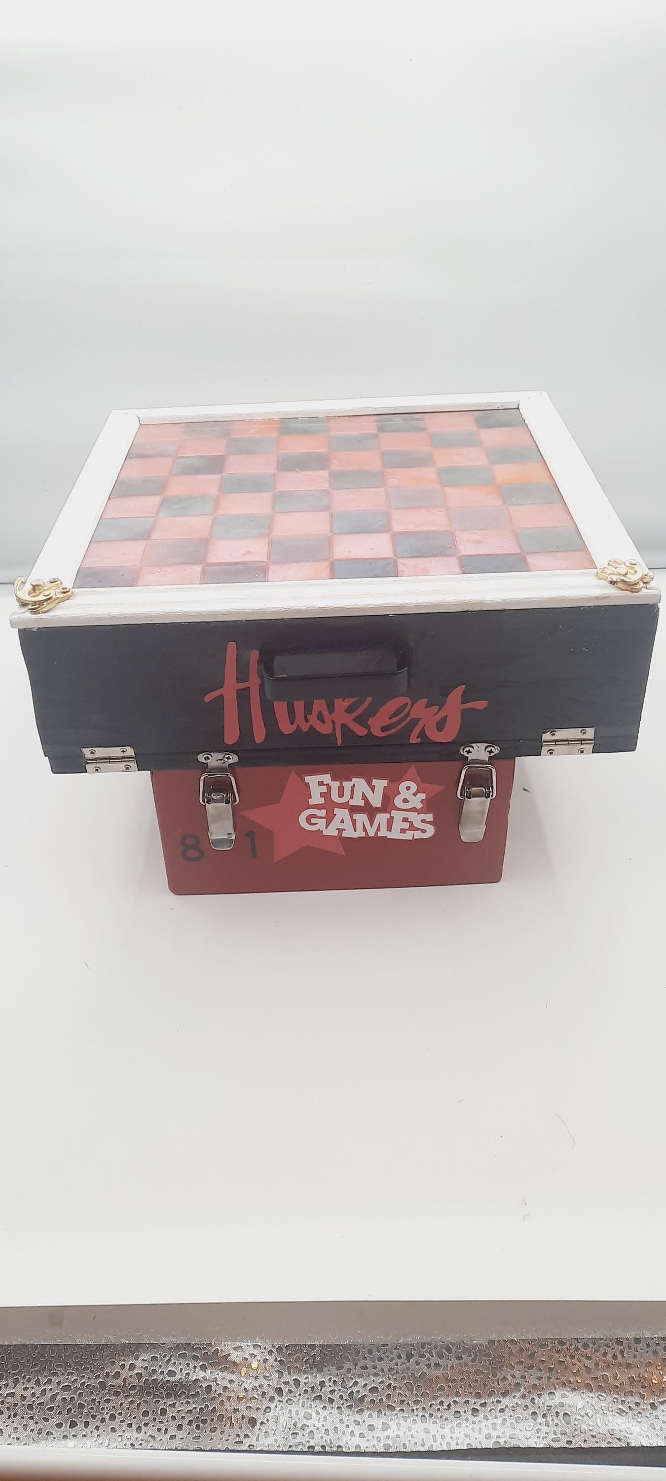 Husker Themed 8 in 1 Multi Game Box,Toy,Puzzle,cards and more Party Game Box