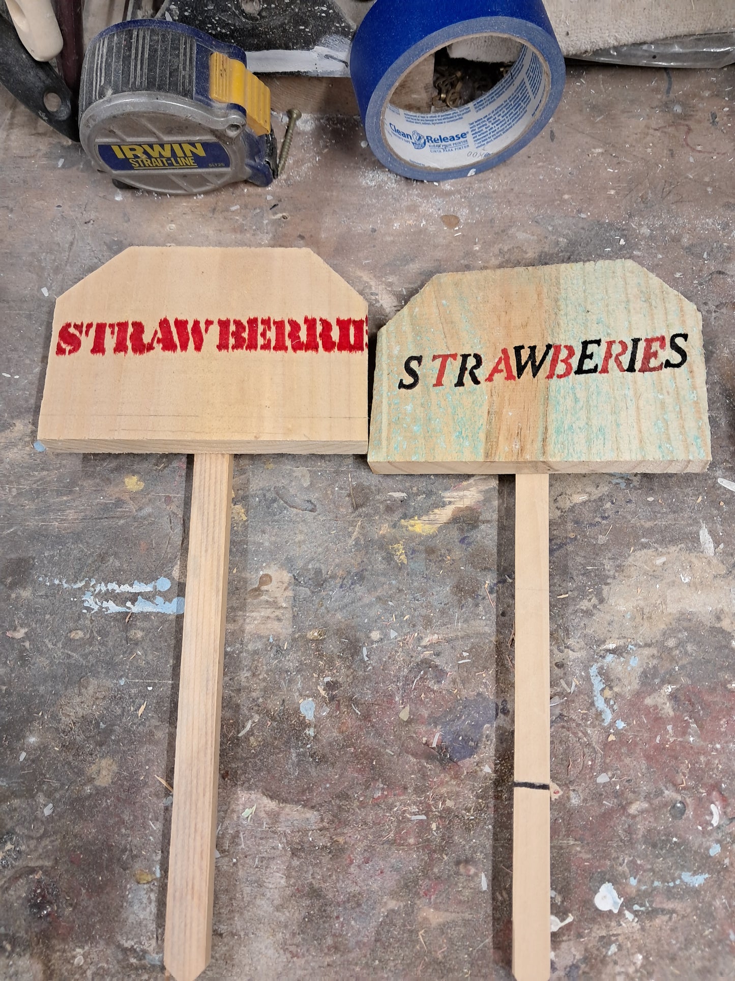 Cedar Garden sign fruit vegetable melon markers