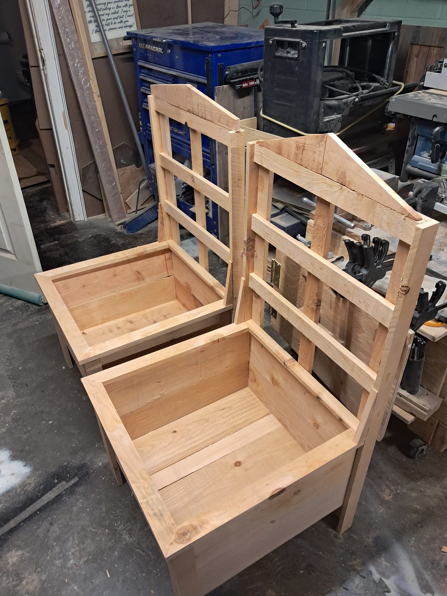 20x20x11 1/4 with 32" Trellis Cedar Planters 60.00 rach or 2 for 100.00