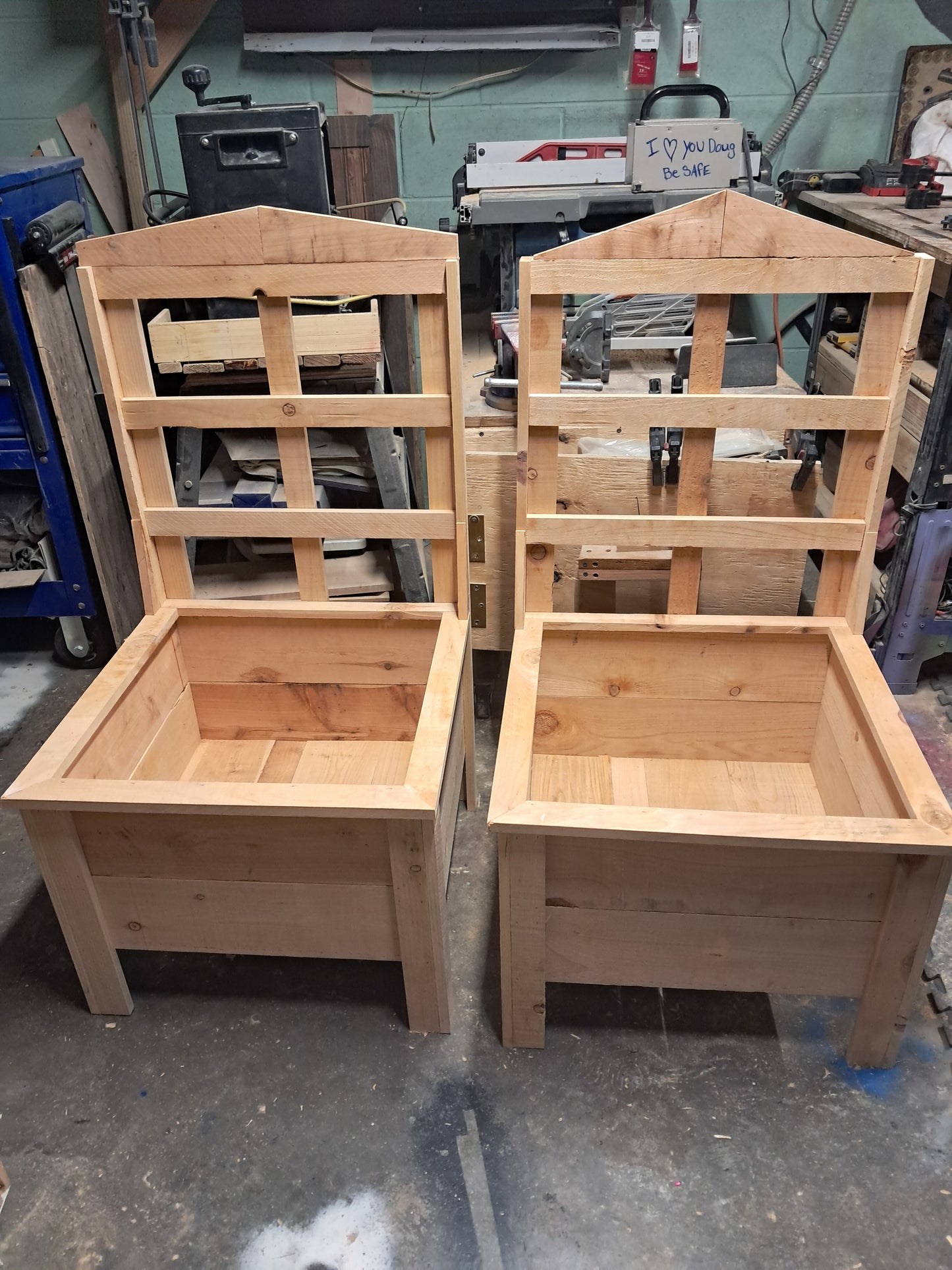 20x20x11 1/4 with 32" Trellis Cedar Planters 60.00 rach or 2 for 100.00