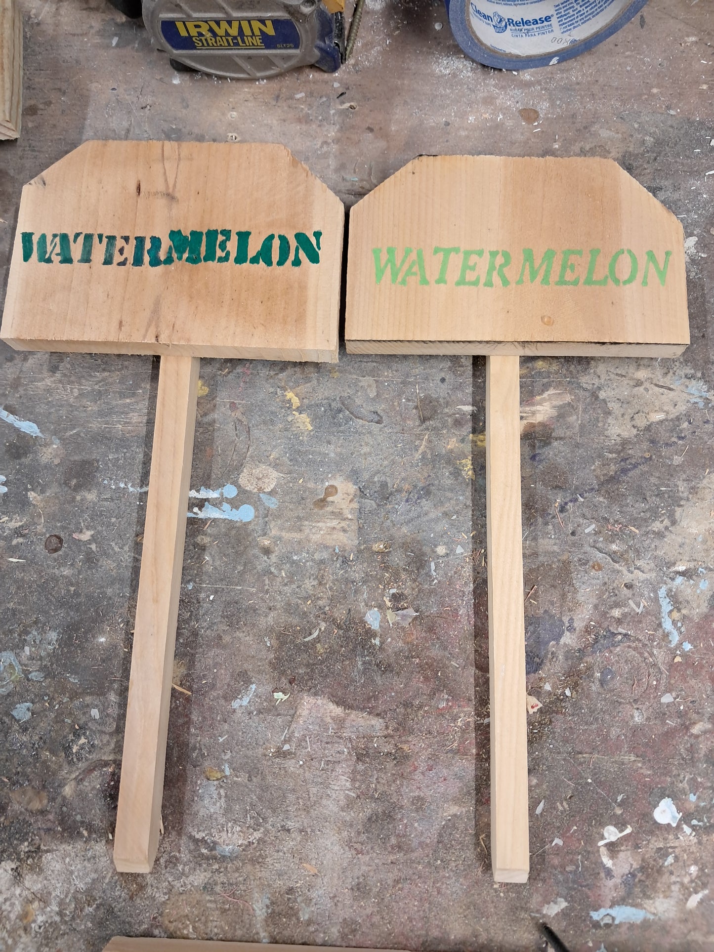 Cedar Garden sign fruit vegetable melon markers