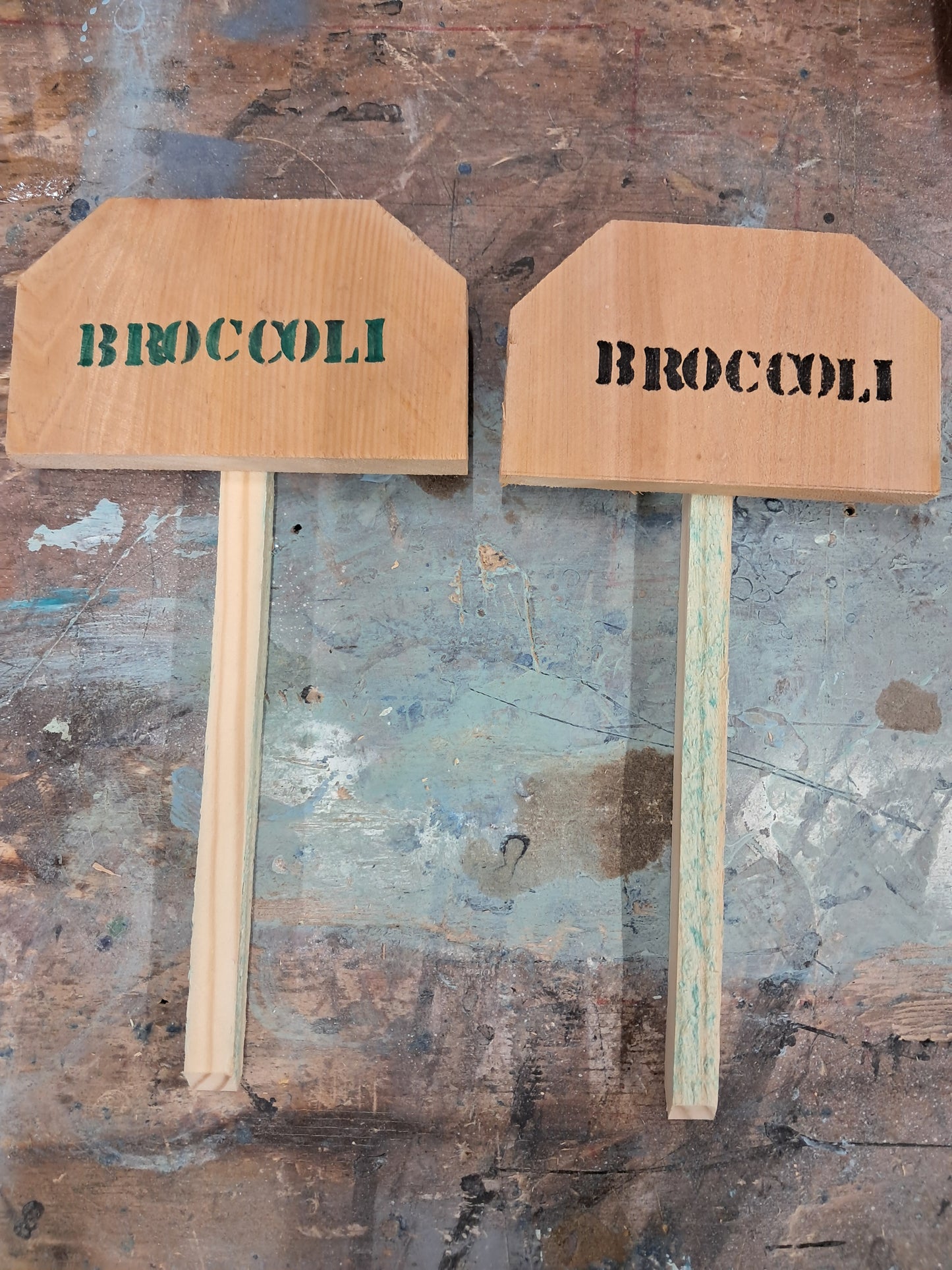 Cedar Garden sign fruit vegetable melon markers