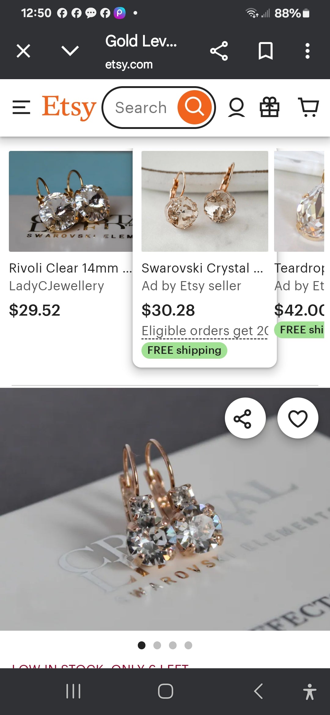SWAROVSKI CRYSTAL EARRINGS