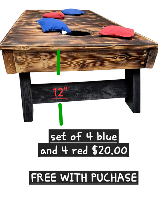 Custom Solid Wood cornhole game with bean bags