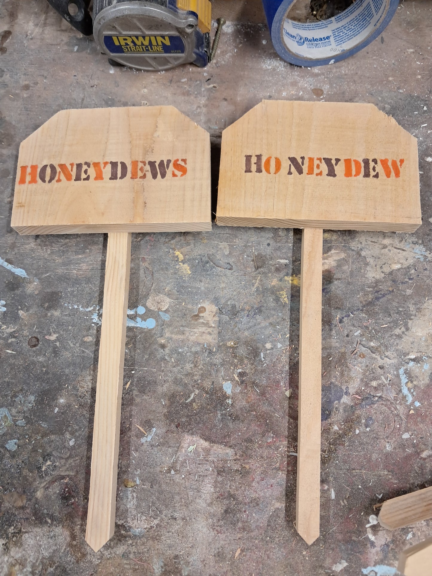 Cedar Garden sign fruit vegetable melon markers