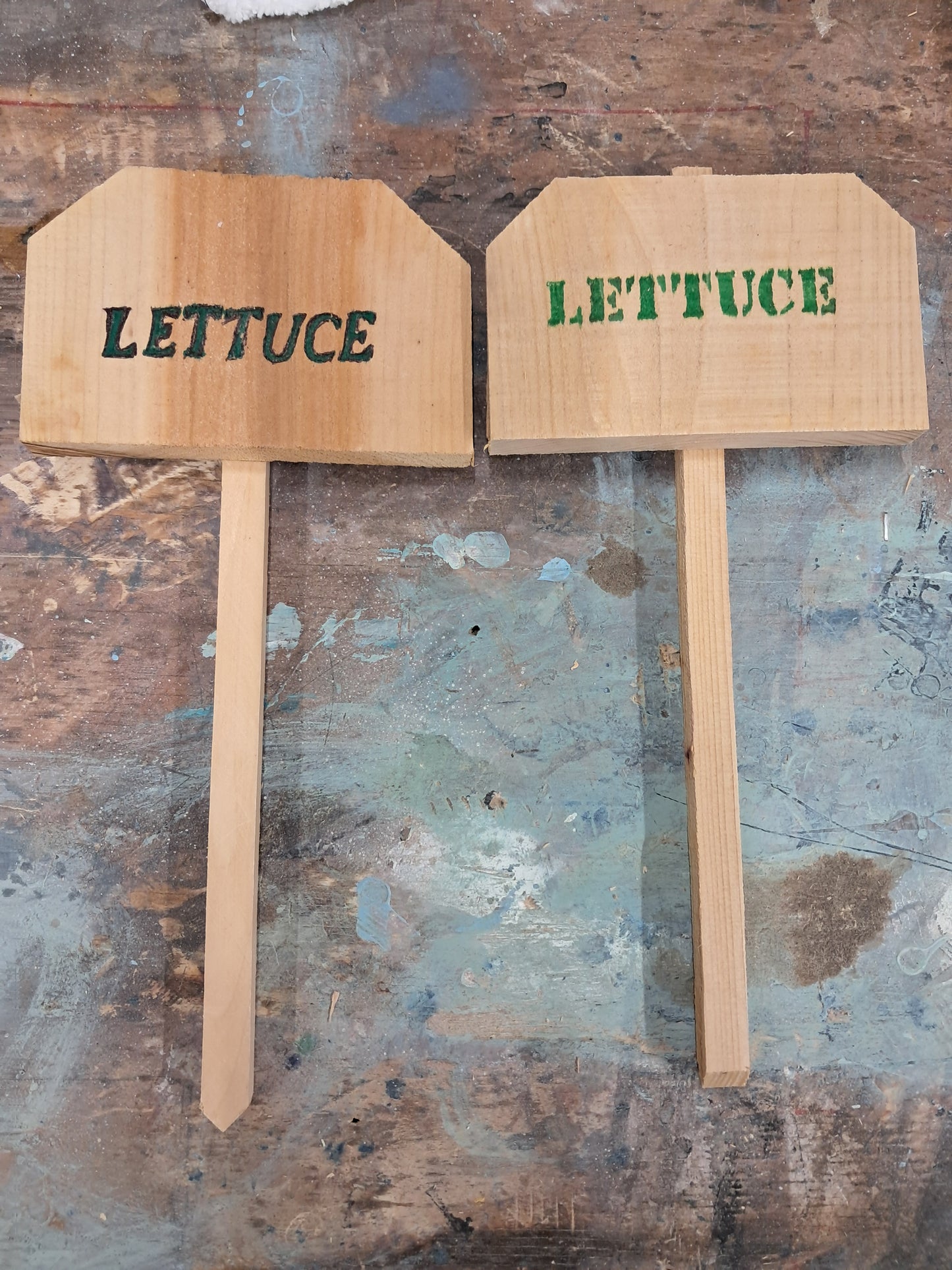 Cedar Garden sign fruit vegetable melon markers