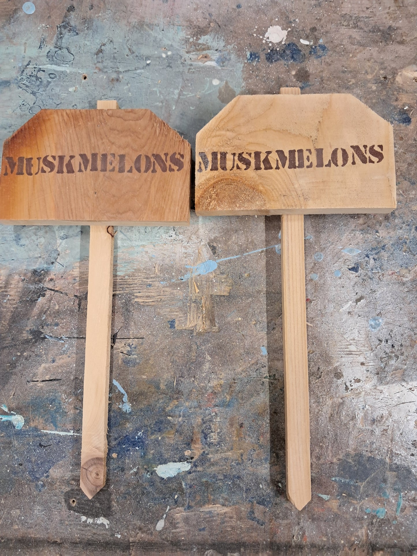 Cedar Garden sign fruit vegetable melon markers