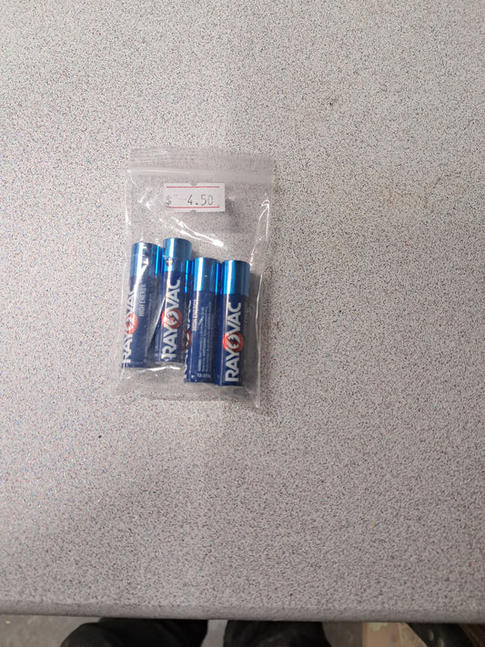 4 Pack AAA Rayovac Batteries