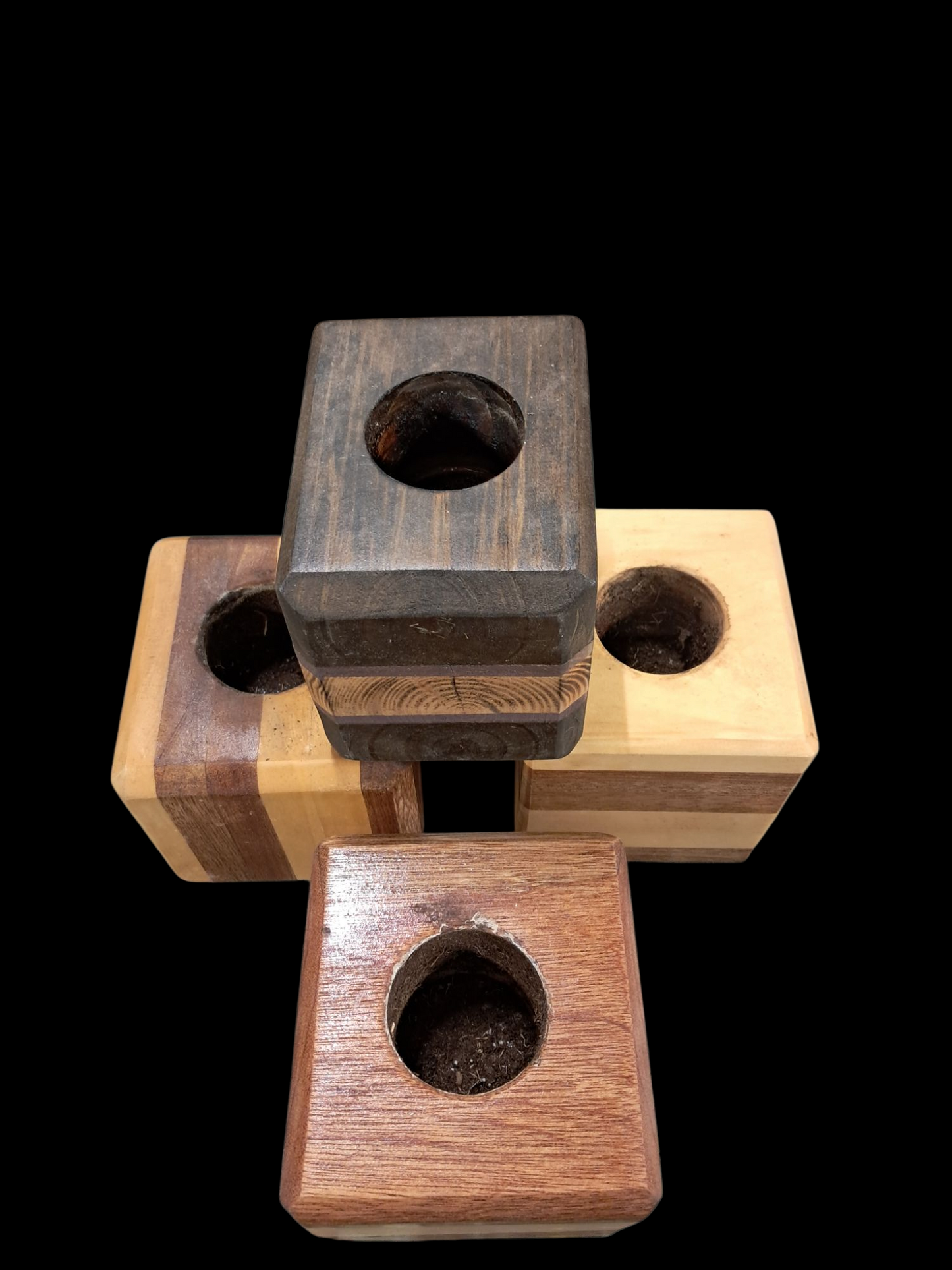Walnut and White Oak Succulent Planters