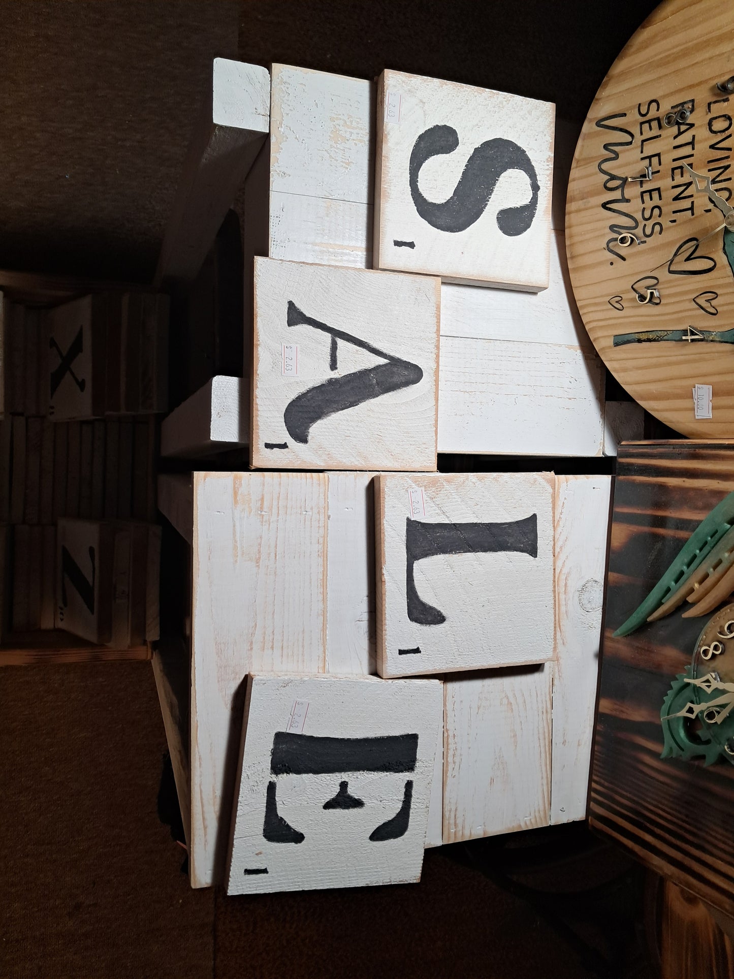 5" Distressed Scrabble tiles home decor