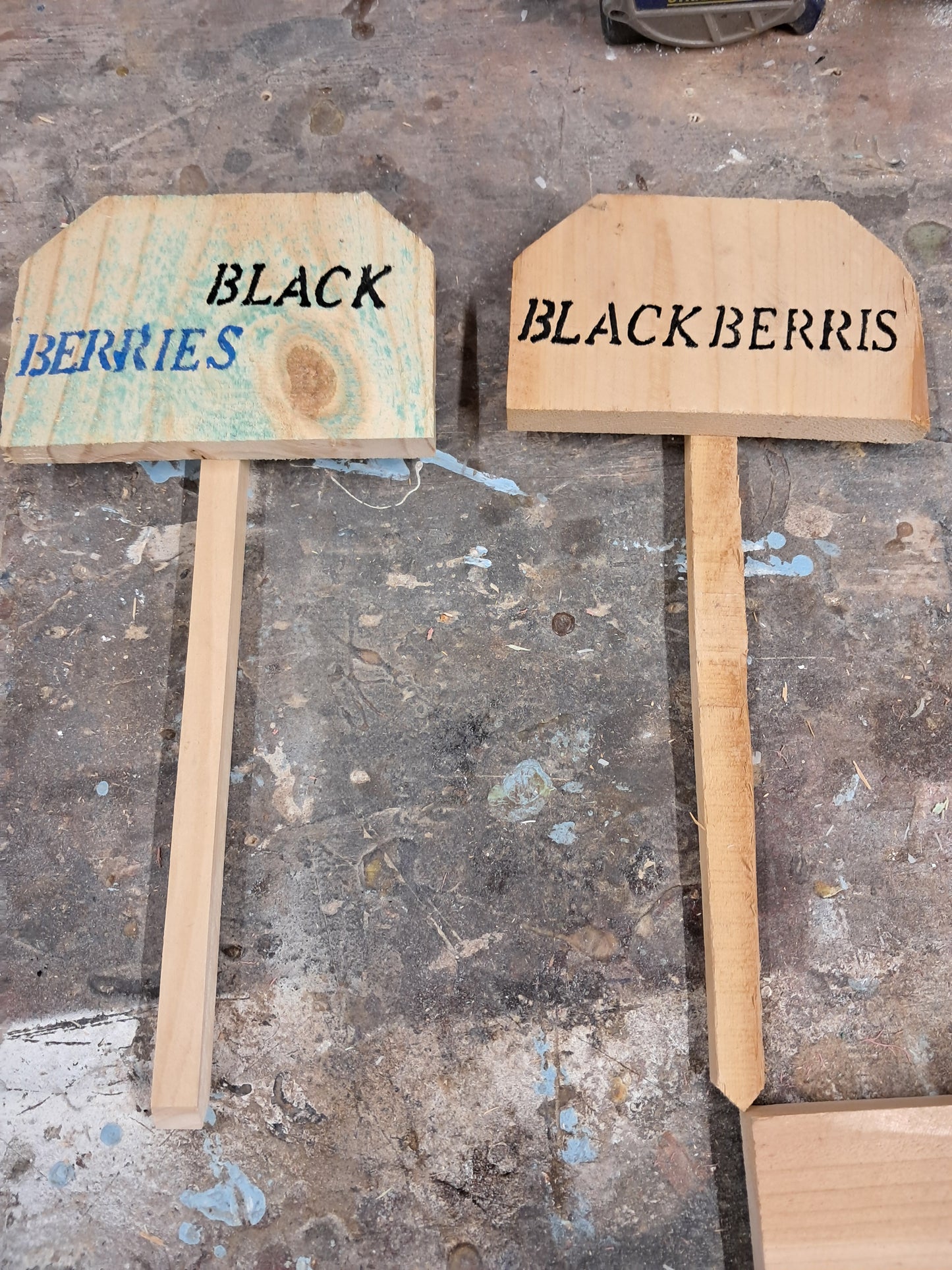 Cedar Garden sign fruit vegetable melon markers