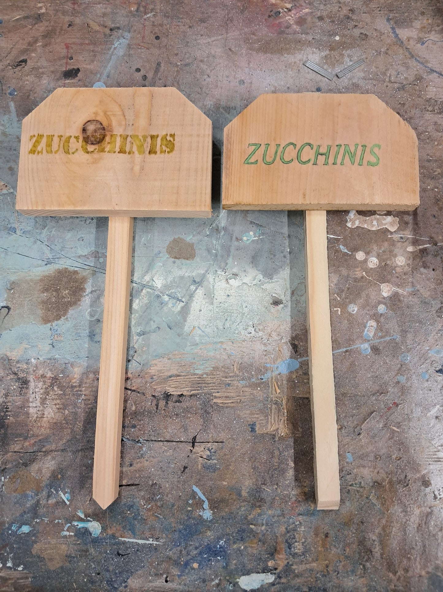 Cedar Garden sign fruit vegetable melon markers