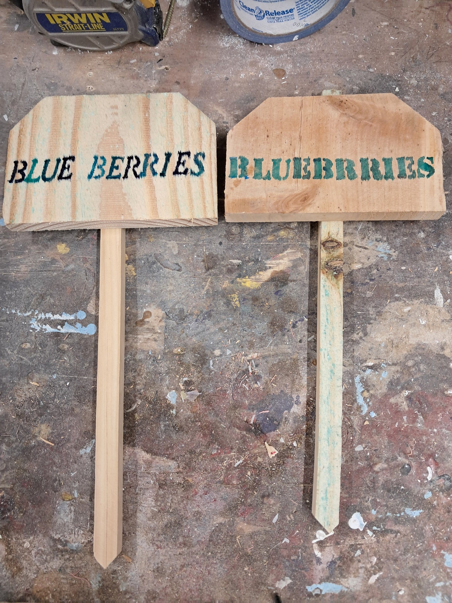 Cedar Garden sign fruit vegetable melon markers
